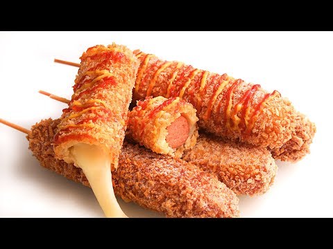 Mozzarella Corn Dogs | Banderillas de Salchicha Coreanas con Queso ... |  Bares y Tapas