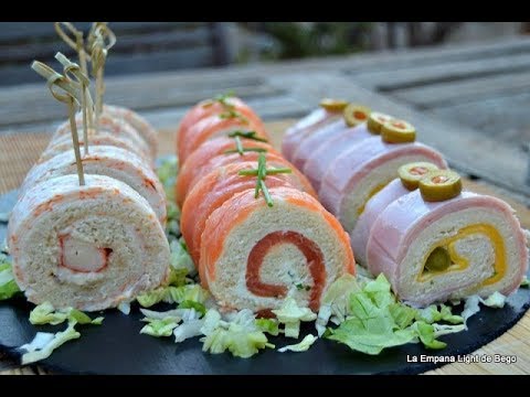 Rollitos de Canapés con Pan de Molde 3 Recetas Fáciles y Rápidas – YouTube